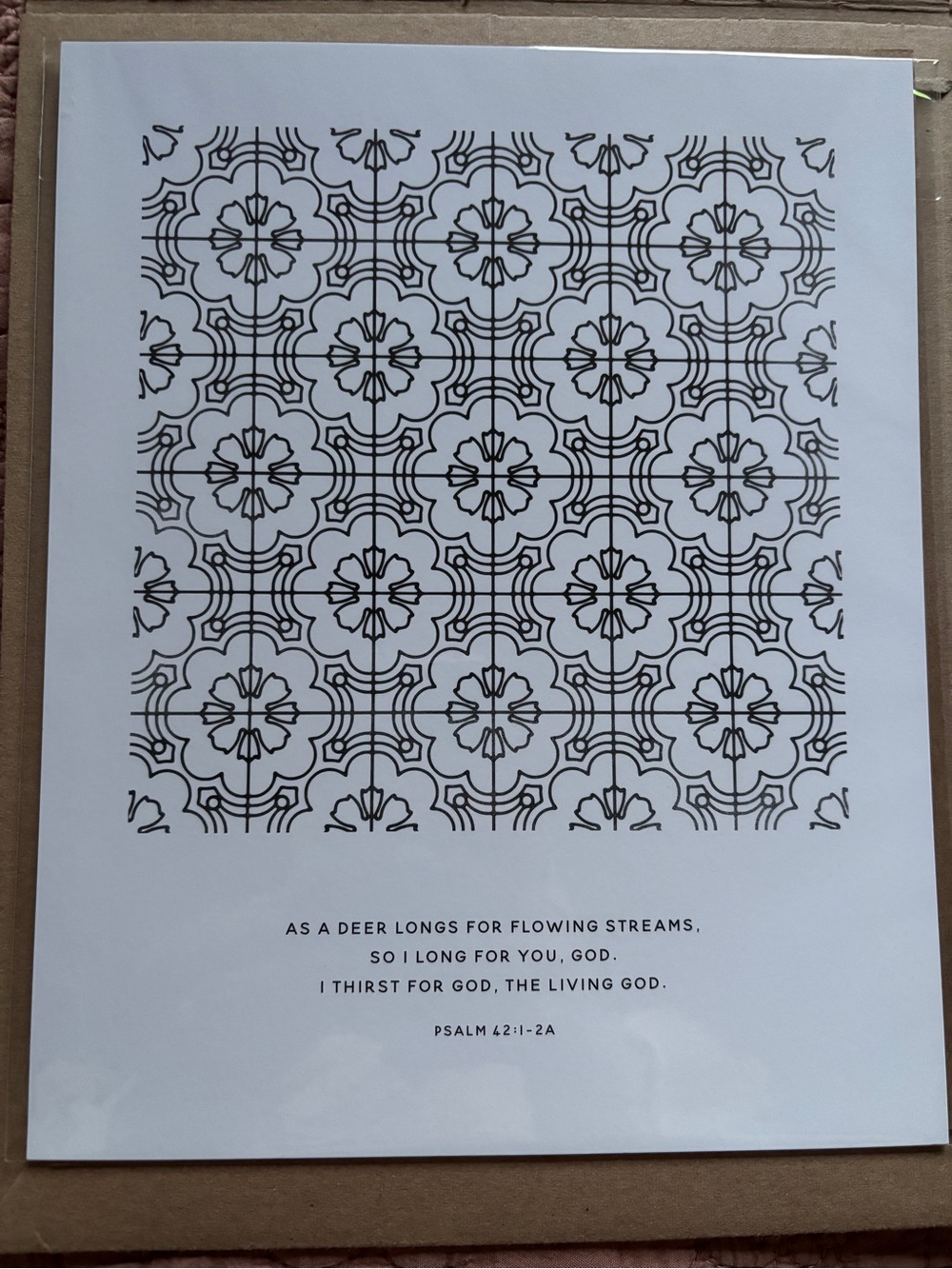 Minimalist Black & White Scripture Art Print - Psalm 42:1-2